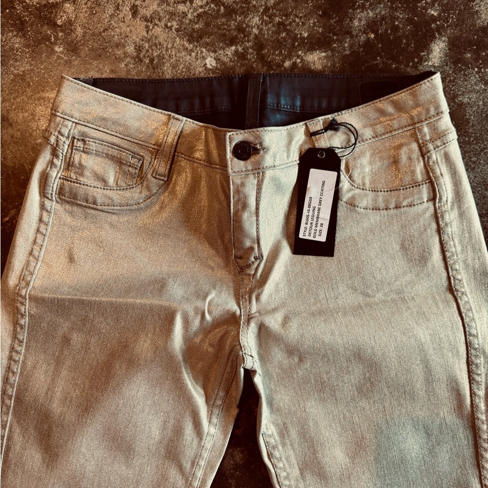 Bleulab REVERSIBLE Gold / Charcoal Jeggings size 28 (6) NEW WITH TAGS!